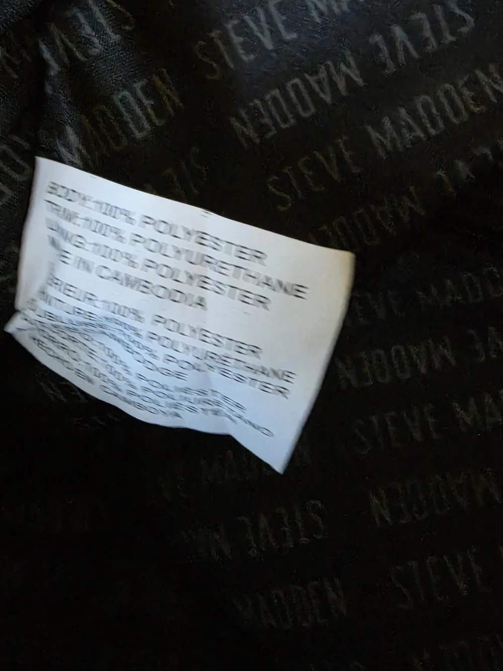 Steve Madden Black Logo Jacquard Tote with Adjustable Strap